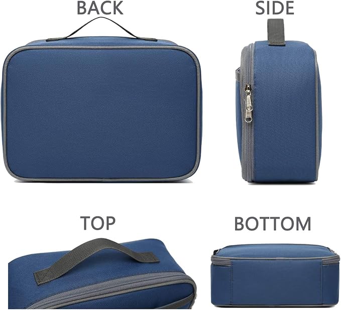 FlowFly Kids Lunch box Insulated Soft Bag Mini Cooler Back to School Thermal Meal Tote Kit for Girls, Boys,Cyan