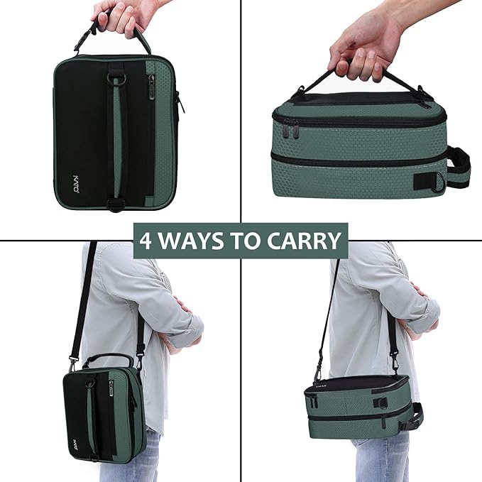 Expandable Insulated Lunch Bag, Leakproof Flat Lunch Cooler Tote with Shoulder Strap for Men and Women, Suitable for Work & Office by Tirrinia, Grey