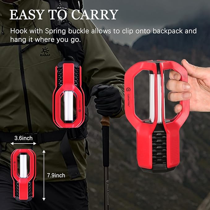Rechargeable LED Camping Lantern - Free-Grip Design,4 Modes,IP65 Waterproof,3000K Warm Glow, Lightweight Portable Outdoor Light,Emergency Tent Light for Hiking,Backpacking & Home Use