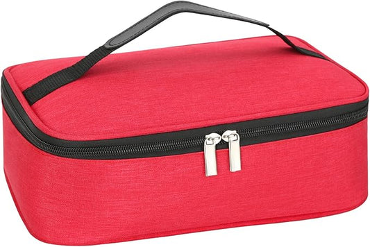NATURAL STYLE Small Lunch Bag, Mini Portable Thermal Insulated Cooler Bag Lunch Box (Red)
