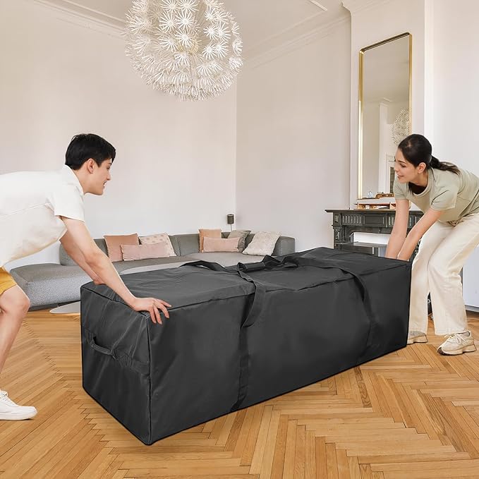 COOLBEBE 60" Sports Duffle Bag - 332L Extra Large Travel Duffel Luggage Bag with Upgrade Zipper, Sturdy & Water Resistant Long Duffle Bag for Camping Moving (Black 60inch)