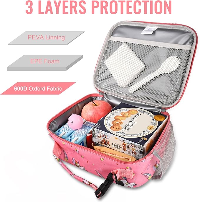 Genteen Lunch Box Kids, Prints Insulated Lunch Bag Kids Boys Girls,Soft Bag Mini Cooler Back to School Thermal Meal Tote Kit Lunch Box for School,Work,Outdoor - Star