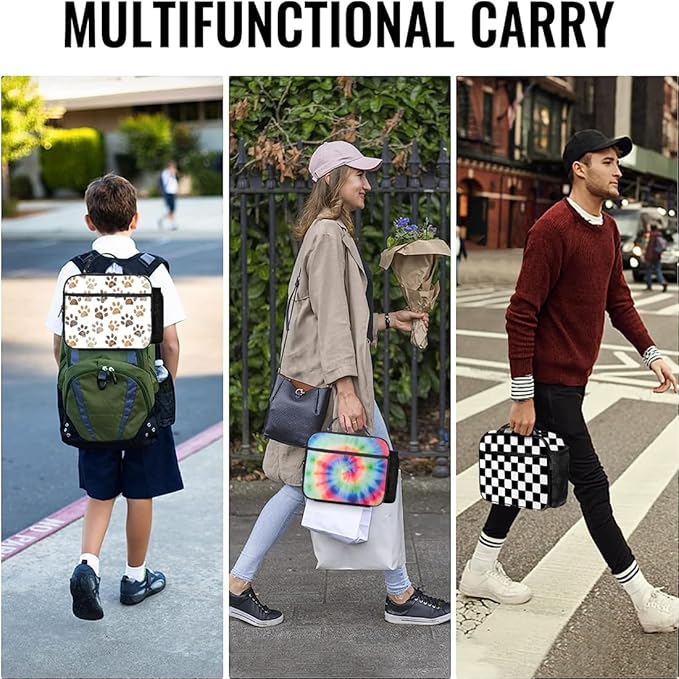 Paw Print Lunch Bag Reusable Insulated Lunch Box Keep Food Cooler Thermal Lunch Tote for Women Men