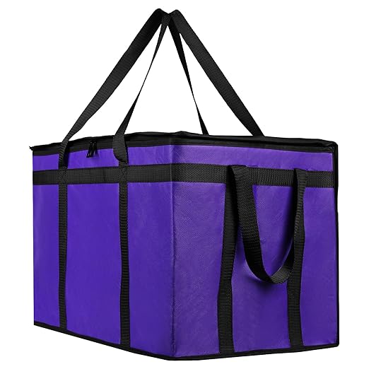 Musbus 1 PACK Purple Extra Large XXXL Insulated Food Delivery Bag Cooler for DoorDash - Keep Food Warm, Catering Shopper Hot