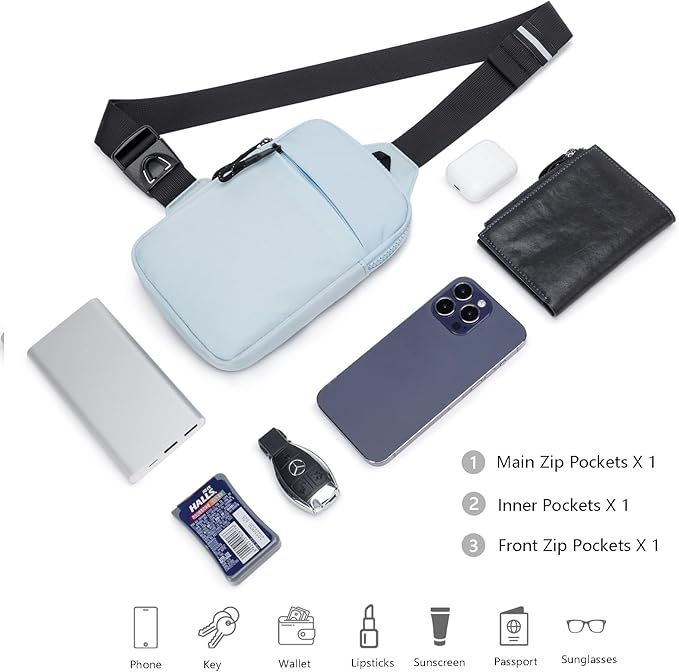 Mini Sling Bag for Men Women, Waterproof Utility Crossbody Backpack Chest Bag for Hiking Travel Sports Running