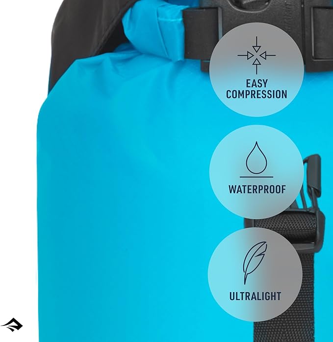 Sea to Summit eVac Ultra-Lightweight Compression Dry Bag, Waterproof Dry Storage, 3 Liter, Atoll Blue