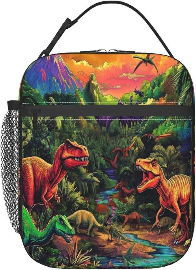 Dinosaur Lunch Bag Insulated Reusable Lunch Box Thermal Cooler Tote For Men Women Work Travel Picnic Hiking