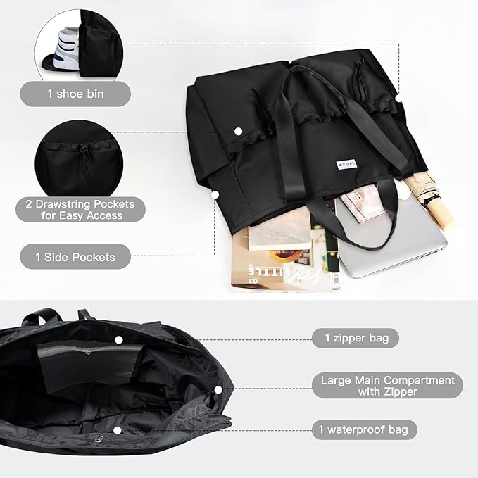 Yoga Bags for Women with Yoga Mats Bags Carrier Carryall Canvas Tote for Pilates Shoulder for Travel Office Beach Workout