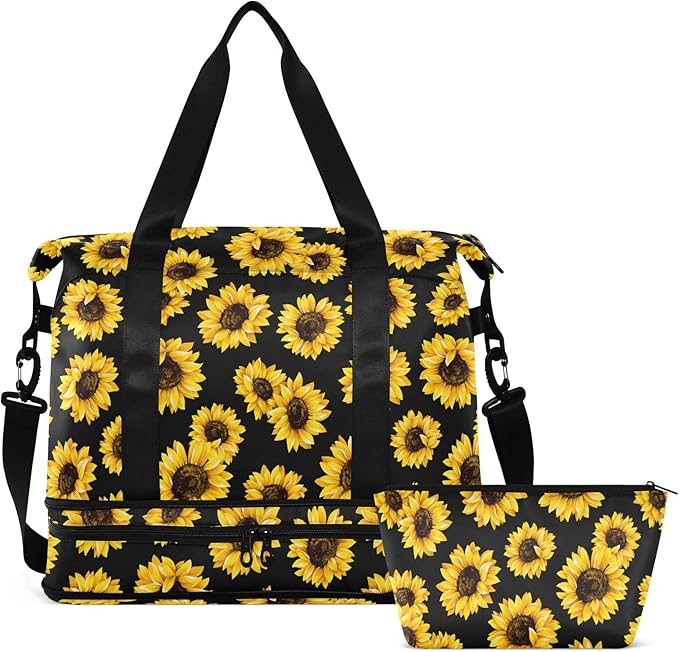 Women's Weekender Duffle Bag for Travel and Gym with Toiletry and Shoes Compartment