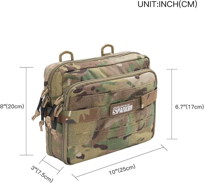 EXCELLENT ELITE SPANKER Tactical Molle Admin Pouch Utility Organizer EDC Medical Bag Utility EDC Tool Pouch with Shoulder Strap Attachment Pouches Waist Bag