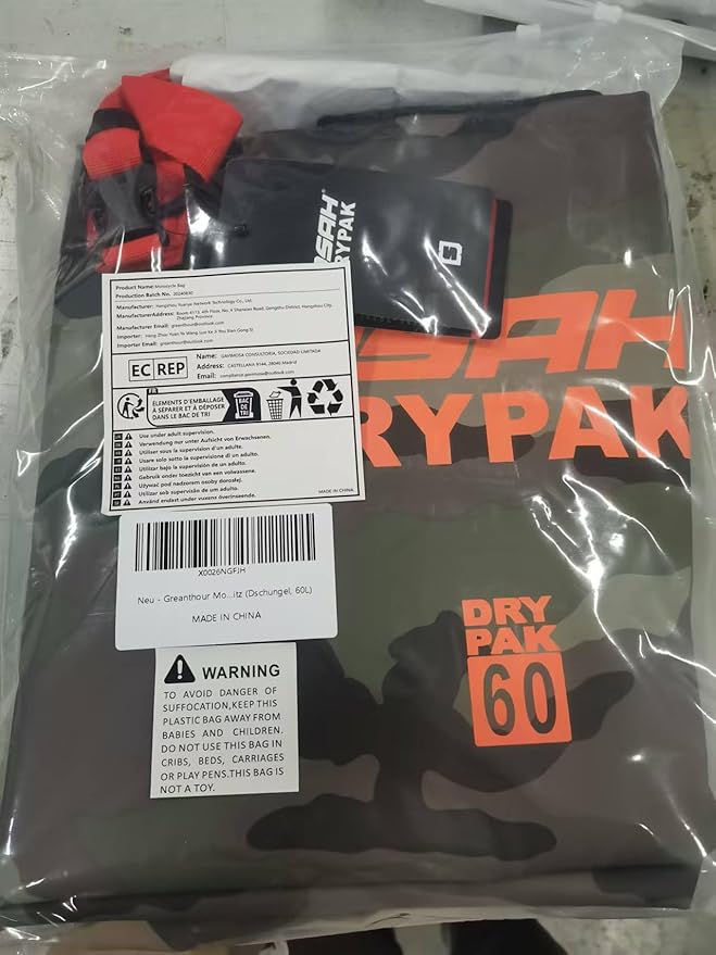 Motorcycle Dry Bag - Waterproof Motorcycle Duffle & Luggage Tail Bag Saddle Bags with Roll Top Closure, Large Storage Space，for Motorcycle Back Seat(Jungle, 60L)