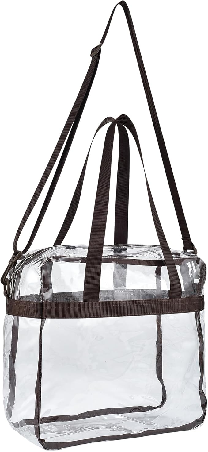 USPECLARE Clear Tote Stadium Approved, Security Travel & Gym Clear Bag for Work Sports Games Concerts