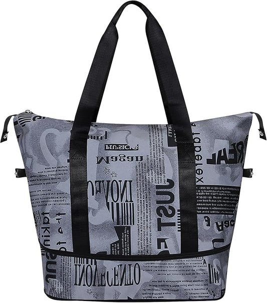 Womens Travel Duffel Bag Lightweight Sport Gym Bag Waterproof Weekender Overnight Bag with Wet and Dry Separation Pocket for Gym Training Yoga Fitness Swimming