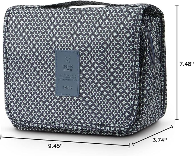Mossio Hanging Toiletry Bag - Large Cosmetic Makeup Travel Organizer for Men & Women with Sturdy Hook