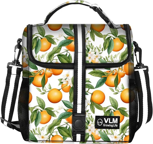 VLM Lunch Box for Women, Insulated Lunch Bag Women with Adjustable Shoulder Strap, Cute Lunch Tote Bag for Work,Picnic,Camping