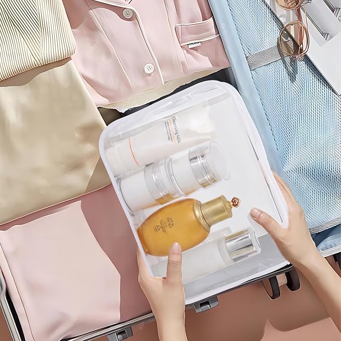 Tbestmax 10 Pack Clear Cosmetic Bags Makeup Bags Portable Waterproof TSA Approved Travel Toiletry Bags Organizer