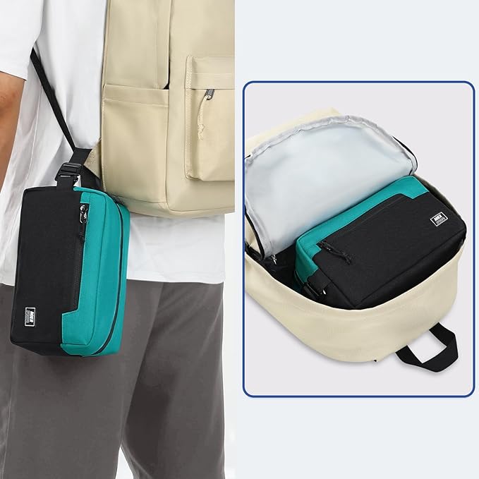 MIER Freezable Snack Bags Small Frozen Mini Cooler Lunch Bag Freezer Insulated Pouch for Kids Adults Work School Travel On-the-go, Blue/Black