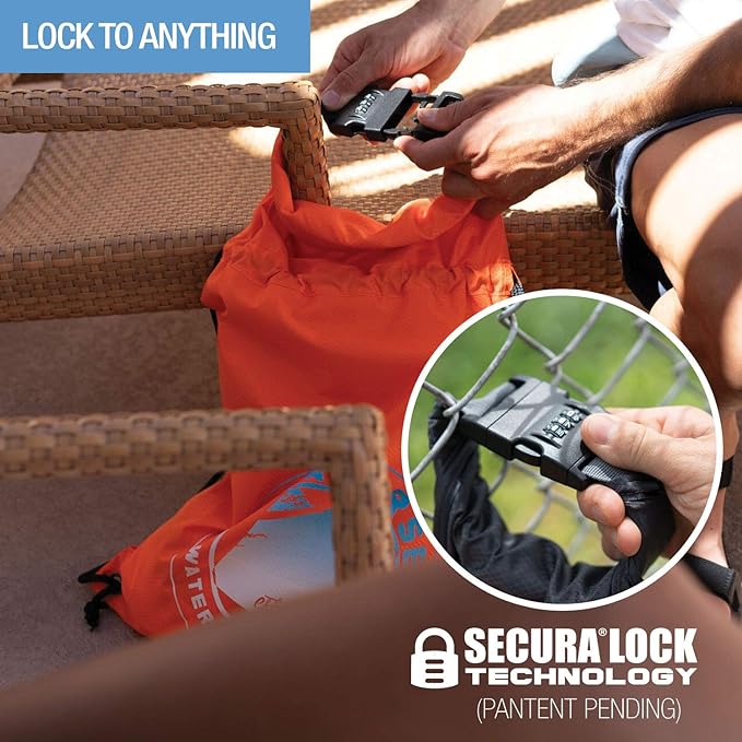 WaterSeals Anti-Theft Drawstring Backpack, Orange, One Size