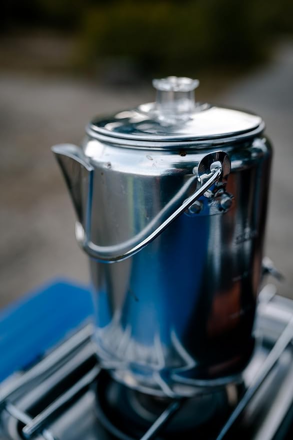 Stansport Aluminum Percolator Coffee Pot with Wire Handle