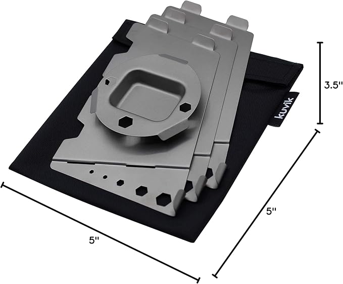 Kuvik Titanium Solid Fuel Stove - Ultralight and Compact Stove for Backpacking, Camping, and Survival