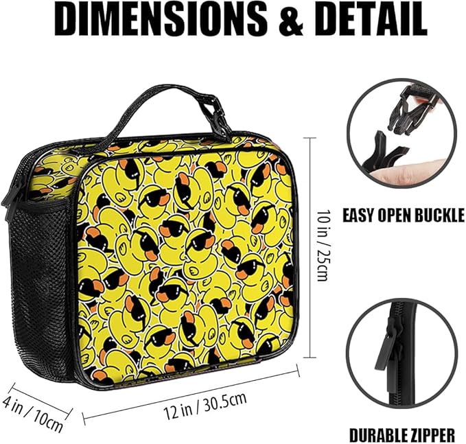 Duck Lunch Bag Reusable Insulated Lunch Box Keep Food Cooler Thermal Lunch Tote for Women Men