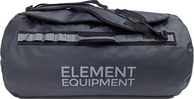 Element Equipment Trailhead 2.0 Waterproof Duffel Bag Shoulder Straps Black/Grey Large