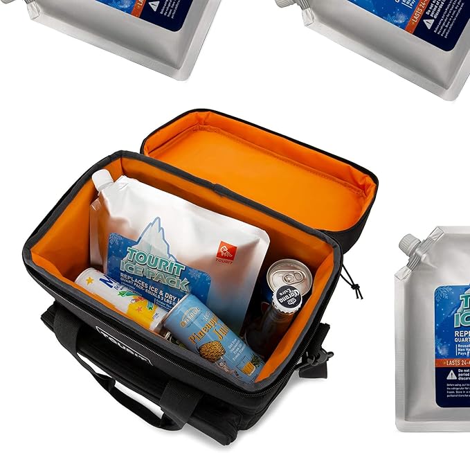TOURIT Reusable Ice Pack for Coolers Long Lasting Cooler Ice Packs for Cooler Bag Lunch Bags/Boxes, Cooler Backpacks, Freezer Packs for Coolers