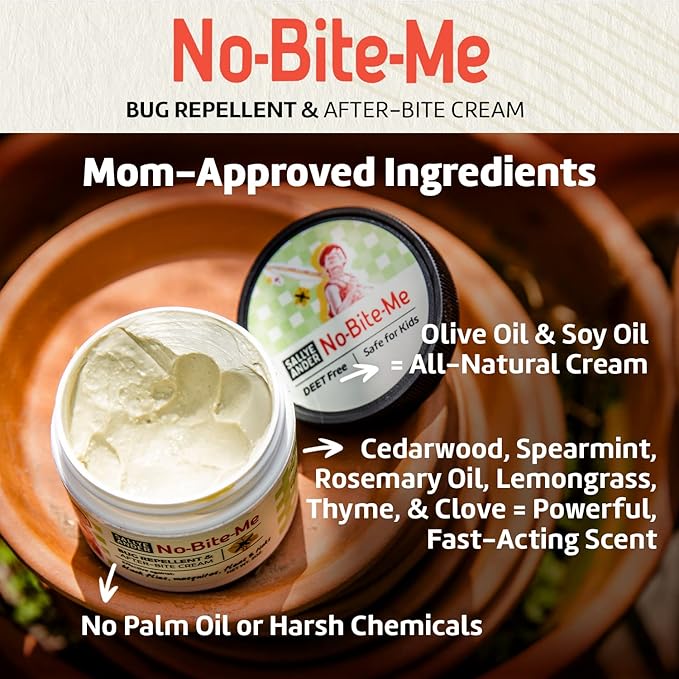 SALLYEANDER No Bite Me All-Natural Bug & Insect Repellent - Anti Itch Cream - 8 oz - Safe for Kids and Infants - Repels Mosquitoes, Black Flies, Fleas, and Ticks