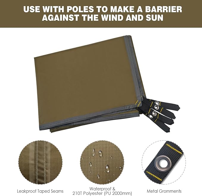 Gold Armour Tent Footprint, Camping Tarp Waterproof Ultralight - 84x60in | 84x84in | 84x96in | 82x106in | 120x108in | 120x120in | 120x144in Floor and Ground Tarps for Camping (OD Green 120x120in)