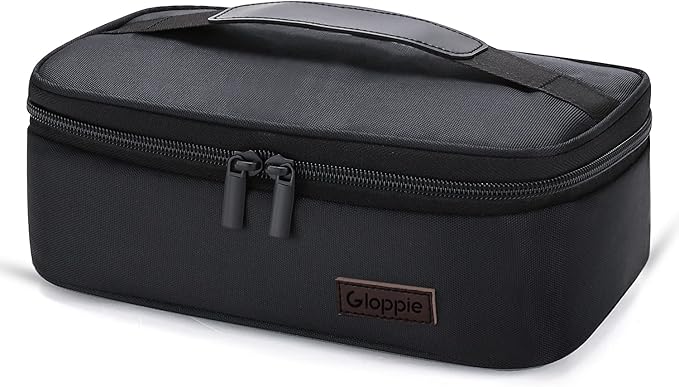 Gloppie Small Lunch Bag for Adults & Kids - Compact Insulated Lunch Box, Durable & Food-Grade Lining | Portable Cooler for Work, School, Travel (Black)