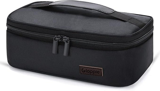 Gloppie Small Lunch Bag for Adults & Kids - Compact Insulated Lunch Box, Durable & Food-Grade Lining | Portable Cooler for Work, School, Travel (Black)