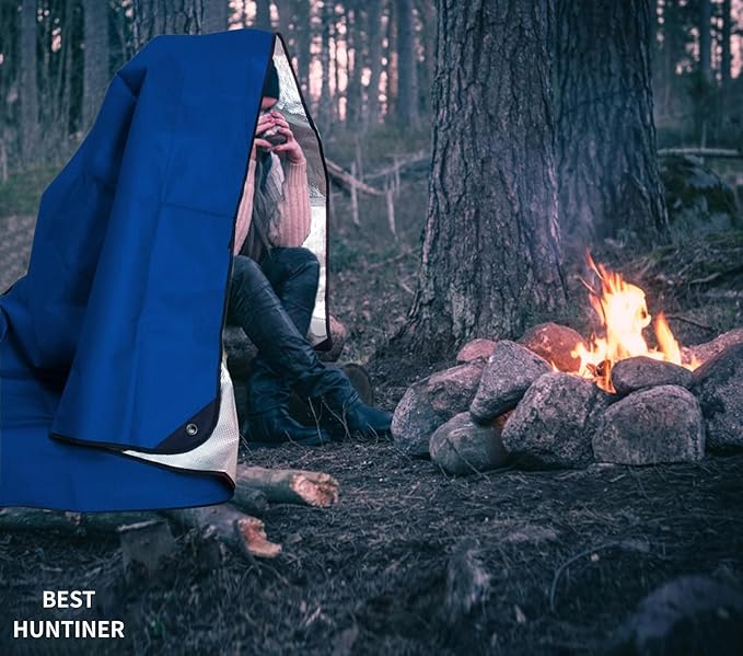 Heavy Duty Survival Blanket -Multifunctional Reflective Tarp Thermal Blanket - 60" x 83" Waterproof Sandproof for Camping Hiking Outdoors Multifunctional Emergency Blanket…