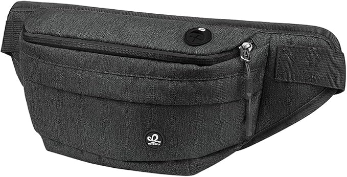 WATERFLY Fanny Pack for Men Women Water Resistant Large Hiking Waist Bag Pack Carrying All Phones for Running Walking Traveling