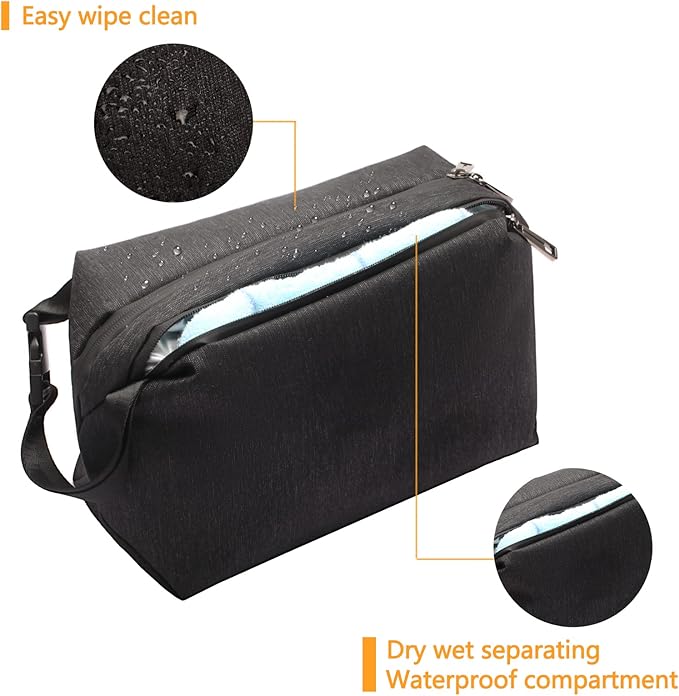 Toiletry Bag for Men,Travel Mens Toiletry Bag Large Toiletry Organizer Bag Fits Bottles Vertically Shaving Bag Waterproof Dopp kit for Toiletries Accessories