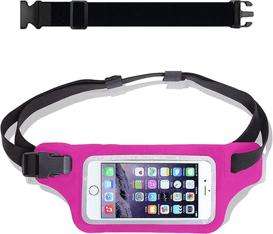 Ultimate Pink Waterproof Running Swimming Belt: Phone & Essentials Holder for Gym, Beach, Kayaking, Ski! Fits iPhone, Samsung - Touchscreen, IPX8 Rated Dry Waist Pouch - Adventure-Ready Performance!