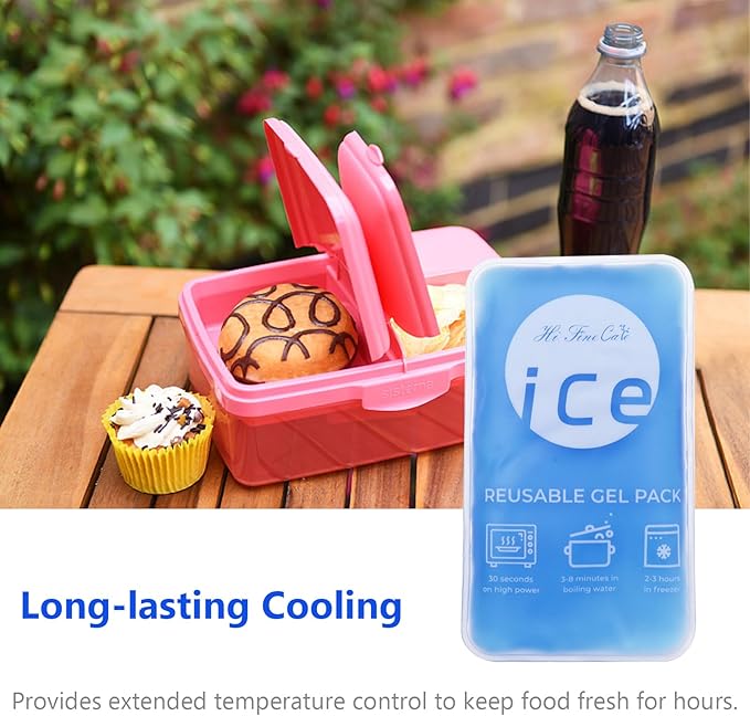 Reusable Ice Packs for Coolers - 5 Pack Freezable Gel Packs for Lunch Box, Camping, Picnic, Medical Cold Therapy - Leakproof & Long-Lasting Cold Storage