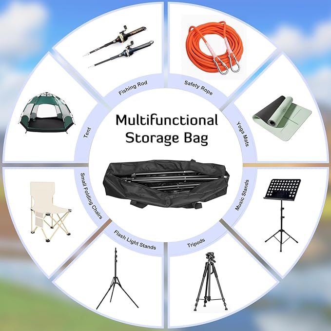 INFANZIA Duffel Travel Sports Equipment Bag, Long Luggage Bag with Upgrade Zipper Water Resistant, Extra Large Foldable Storage Bag for Camping, Tent, Tripod, Fishing(35x7x7 inch,2PCS)