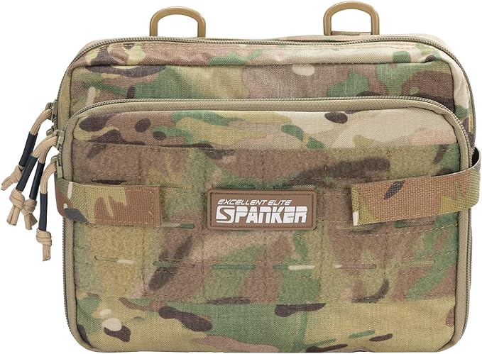 EXCELLENT ELITE SPANKER Tactical Molle Admin Pouch Utility Organizer EDC Medical Bag Utility EDC Tool Pouch with Shoulder Strap Attachment Pouches Waist Bag
