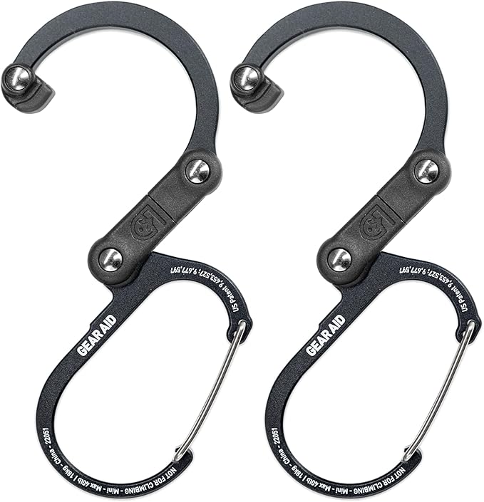 GEAR AID HEROCLIP Carabiner Gear Clip and Hook (Mini) for Travel