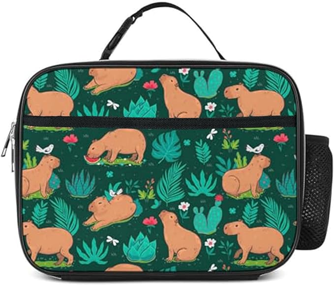 Capybaras Lunch Bag Insulated Reusable Lunch Box Kids Girls Boys Cooler Thermal Tote Bag For Men Women School Work Picnic