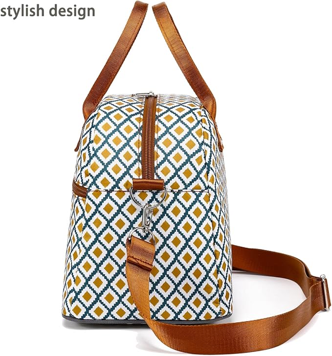 FlowFly Insulated Lunch Bag With Shoulder Strap for Women, Men, and Kids, Large and Reusable, Handle, Freezable Work and School Travel Tote and Meal Prep Organizer,Square