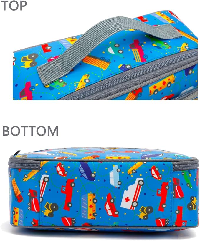 FlowFly Kids Lunch box Insulated Soft Bag Mini Cooler Back to School Thermal Meal Tote Kit for Girls, Boys, Car