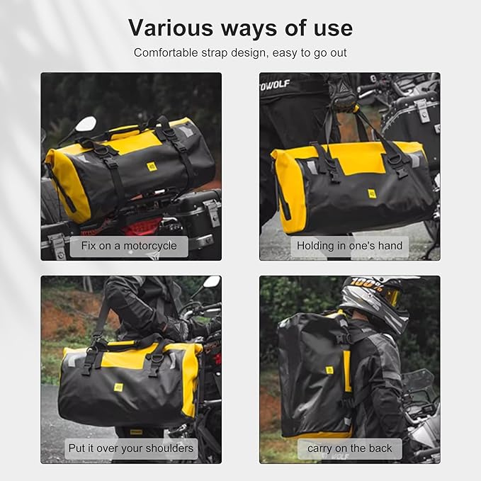 Waterproof Duffel Bag，Roll-Top Heavy Duty Dry Duffle Bag，Motorcycle Dry Bag，with Quick-fixed Straps，with Large Storage Space, Perfect for Traveling, Camping, Kayaking, Fishing & Canoeing (green, 40L)