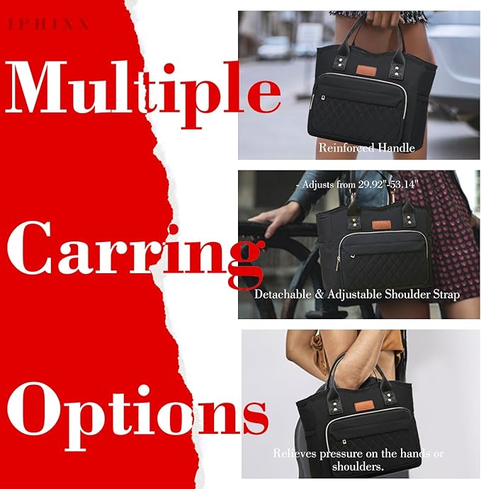 Lunch Bag Women Insulated Lunch Box for Adults - Leakproof Large Purse Lunch Tote Bags for Women with Adjustable Shoulder Strap Zipper Side Pockets for Work