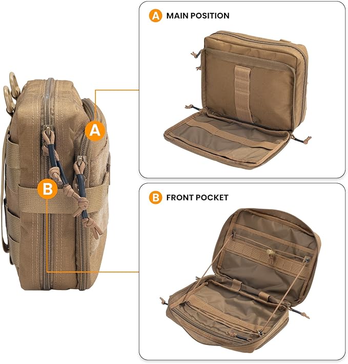 EXCELLENT ELITE SPANKER Tactical Molle Admin Pouch Utility Organizer EDC Medical Bag Utility EDC Tool Pouch with Shoulder Strap Attachment Pouches Waist Bag