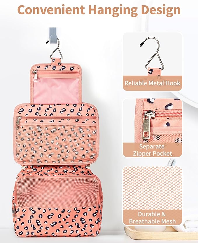 Narwey Hanging Travel Toiletry Bag Cosmetic Make up Organizer for Women and Girls Waterproof