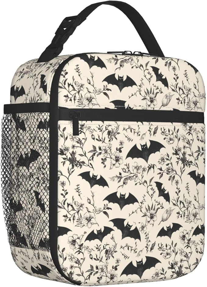Bat Lunch Bag Insulated Reusable Lunch Box Thermal Cooler Tote For Men Women Work Travel Picnic Hiking