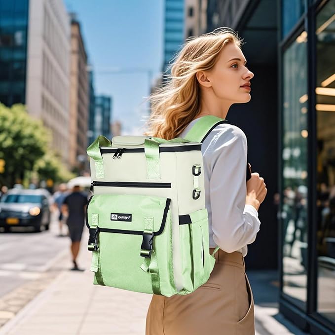 Cooler Backpack, 36 Cans Insulated & Leak Proof Backpack Cooler for Women, Stylish & Portable & Waterproof Cooler Bag, Soft Ice Chest Lunch Box for Beach Picnic Outdoor Travel Work