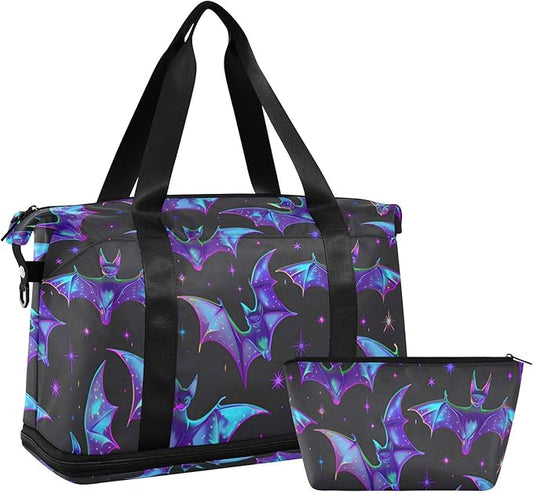 Women's Weekender Duffle Bag for Travel and Gym with Toiletry and Shoes Compartment