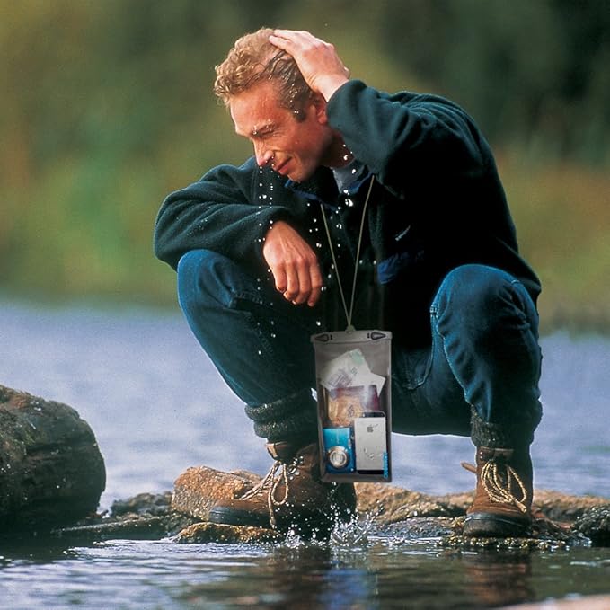 Aquapac Waterproof Phone Case - Black Plastic or Rubber Case for Cellular Phone - Waterproof Case for Music Theme - Whanganui Model